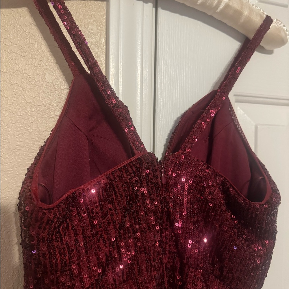 Prom Dress - Ruby Red Sequin Gown - image 6